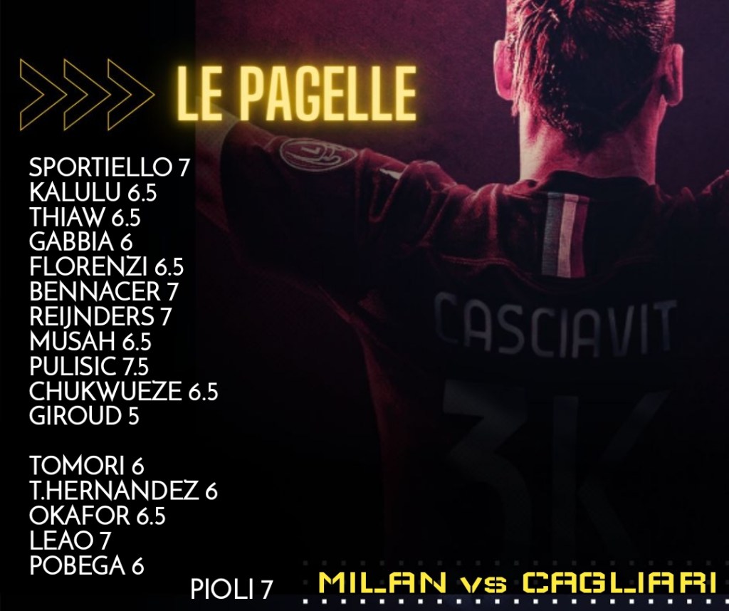 LE PAGELLE (Milan-Cagliari&nbsp;5-1)